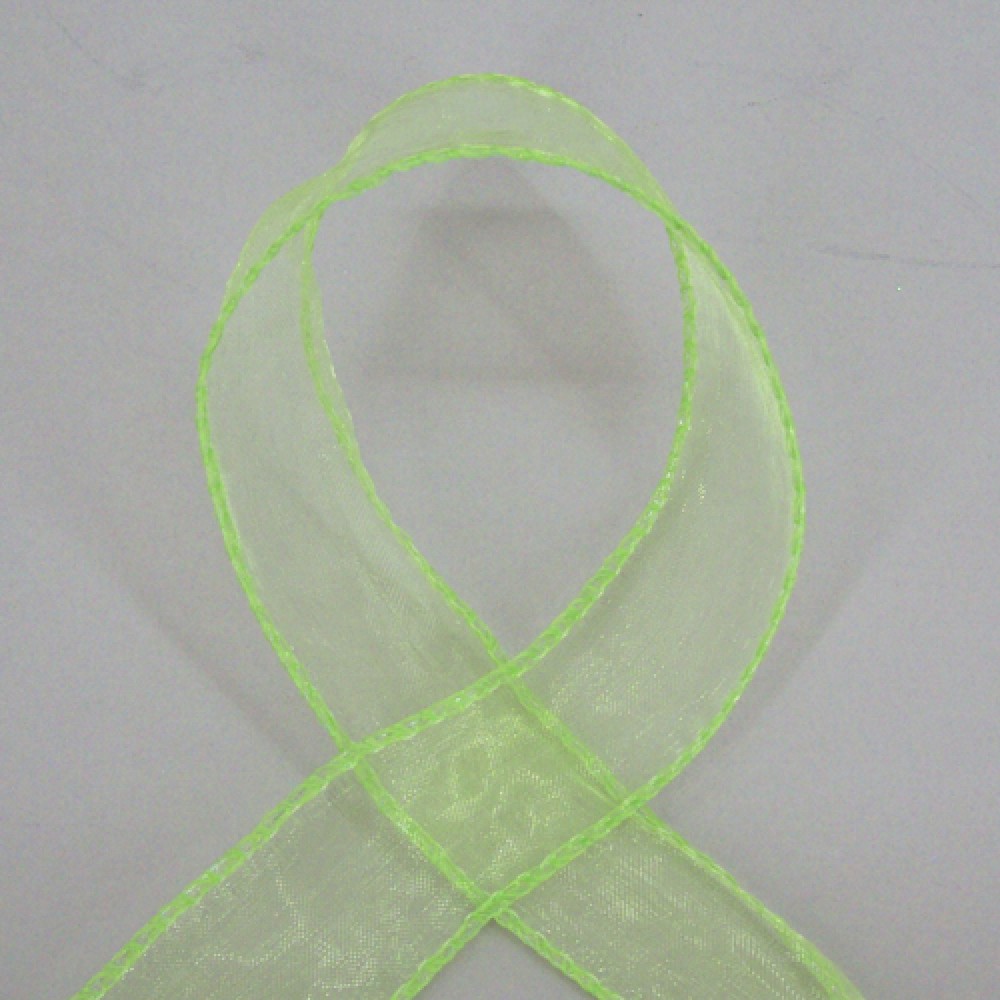 Wired Organza Ribbon Lime Green Ribbons